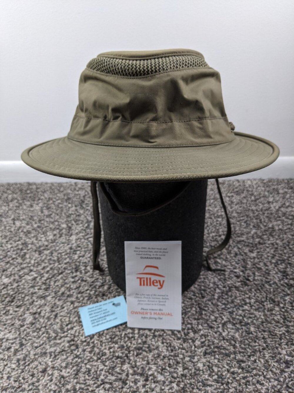 Tilley Hat Airflo Fitted 7 7/8 LTM5 Mens Green Wide Brim Sun Hiking Fishing